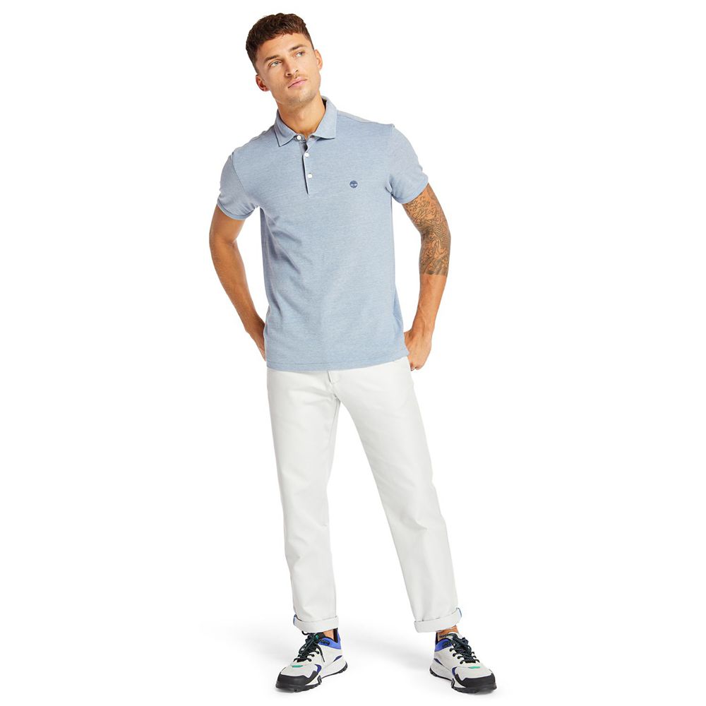 Polo Timberland Hombre Baboosic Brook Slim Fit Shirt Azules - Chile TYP-168079